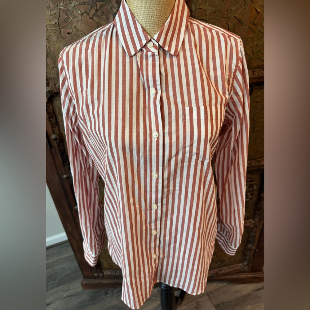 Trovata bird‎ of paradise Red and White Striped Button-Up Shirt S